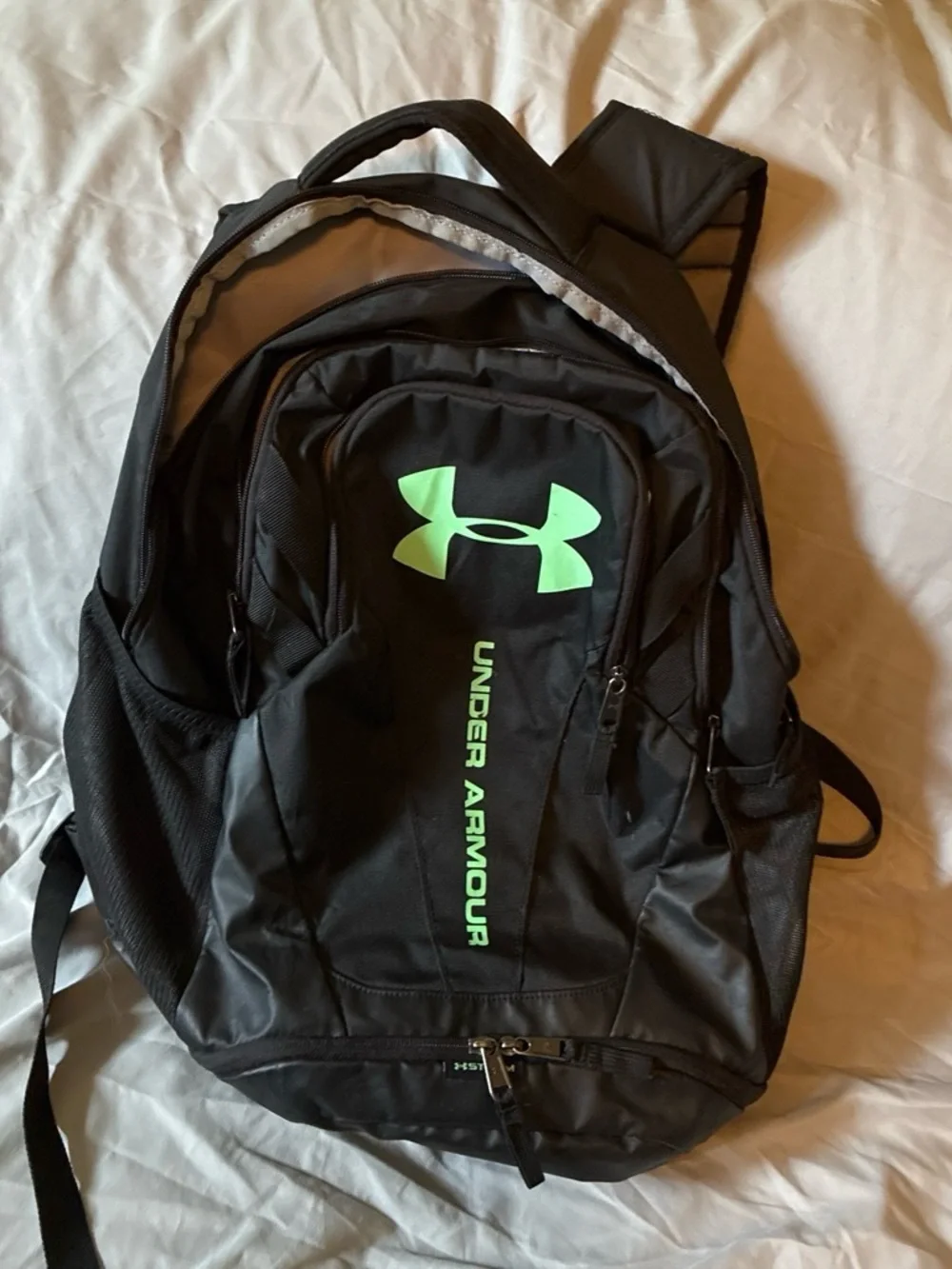 Under Armour Black Backpack with Neon Green Logo